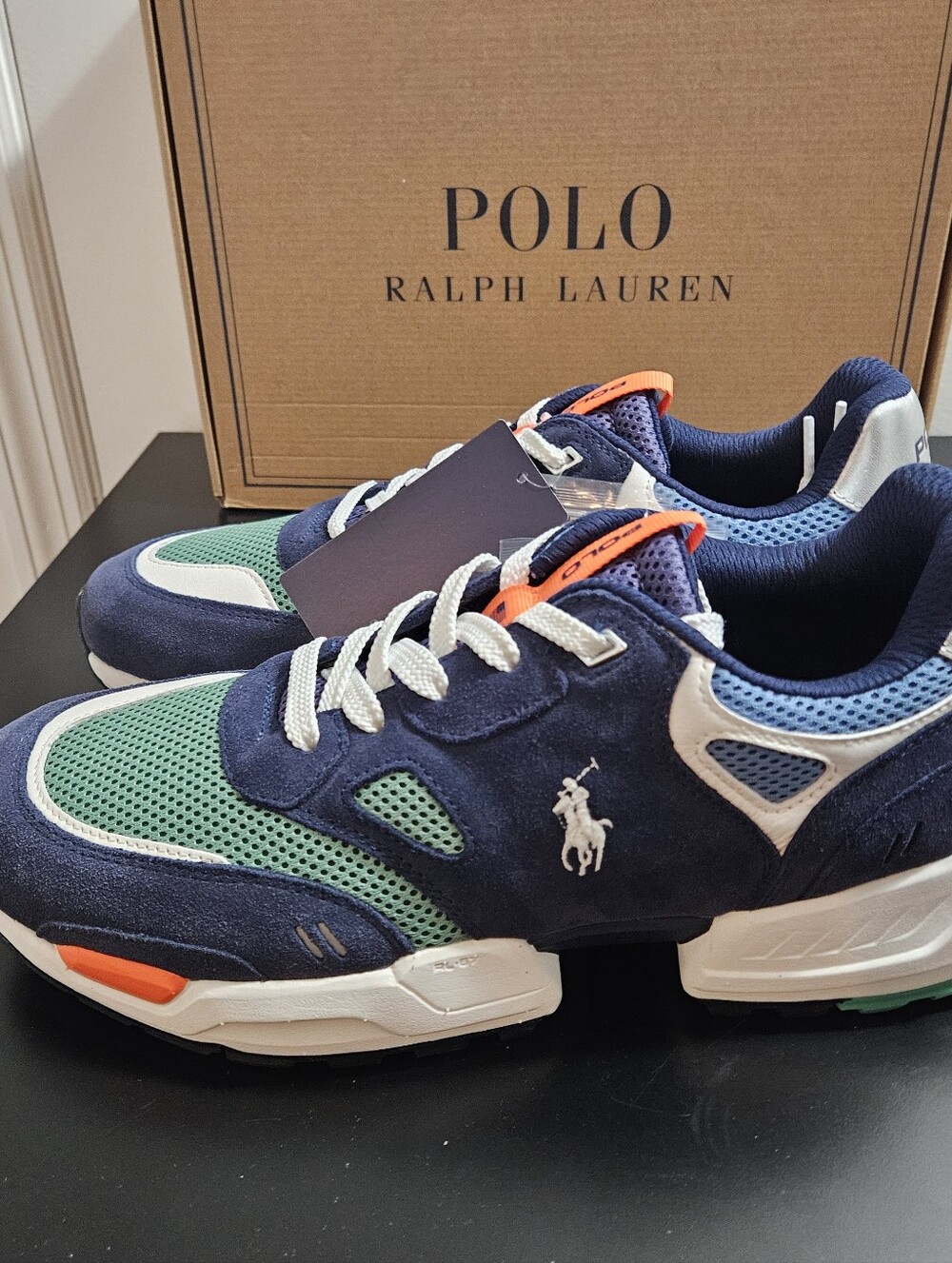 NIB Men's Polo Ralph Lauren Jogger Suede and Mesh Sneakers Size 11.5D - Picture 5 of 13